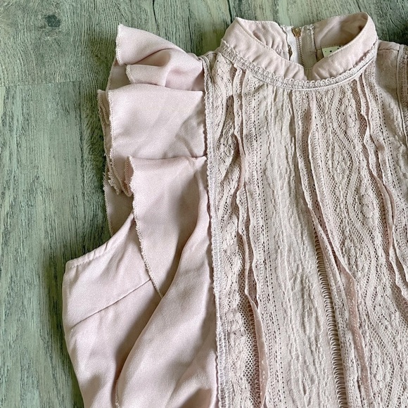 Self Esteem Juniors Pink Sleeveless Top with full back zipper, size large - Picture 6 of 8